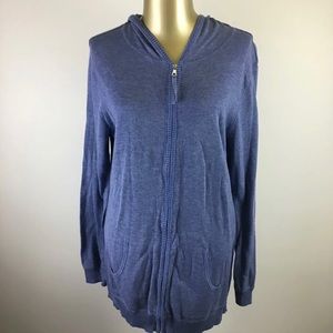 Banana Republic lightweight purplish blue zip up hoodie retail $80 Medium